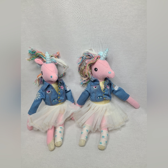 Pottery barn kids SOPHIE THE UNICORN Designer doll Rainbow Ornaments Lot Of 2 - Picture 2 of 9